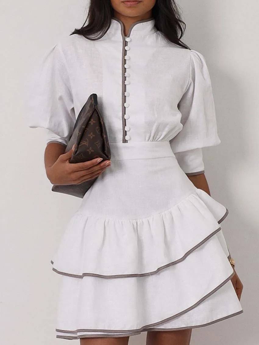 Mara Vestido Mini Con Cuello Cisne