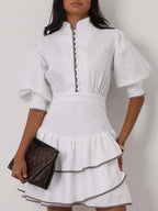 Mara Vestido Mini Con Cuello Cisne