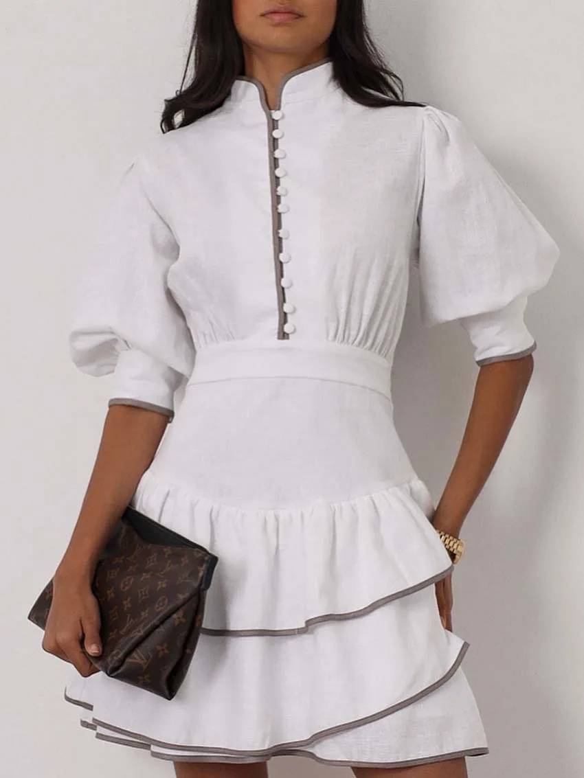 Mara Vestido Mini Con Cuello Cisne