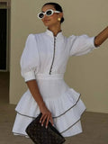 Mara Vestido Mini Con Cuello Cisne