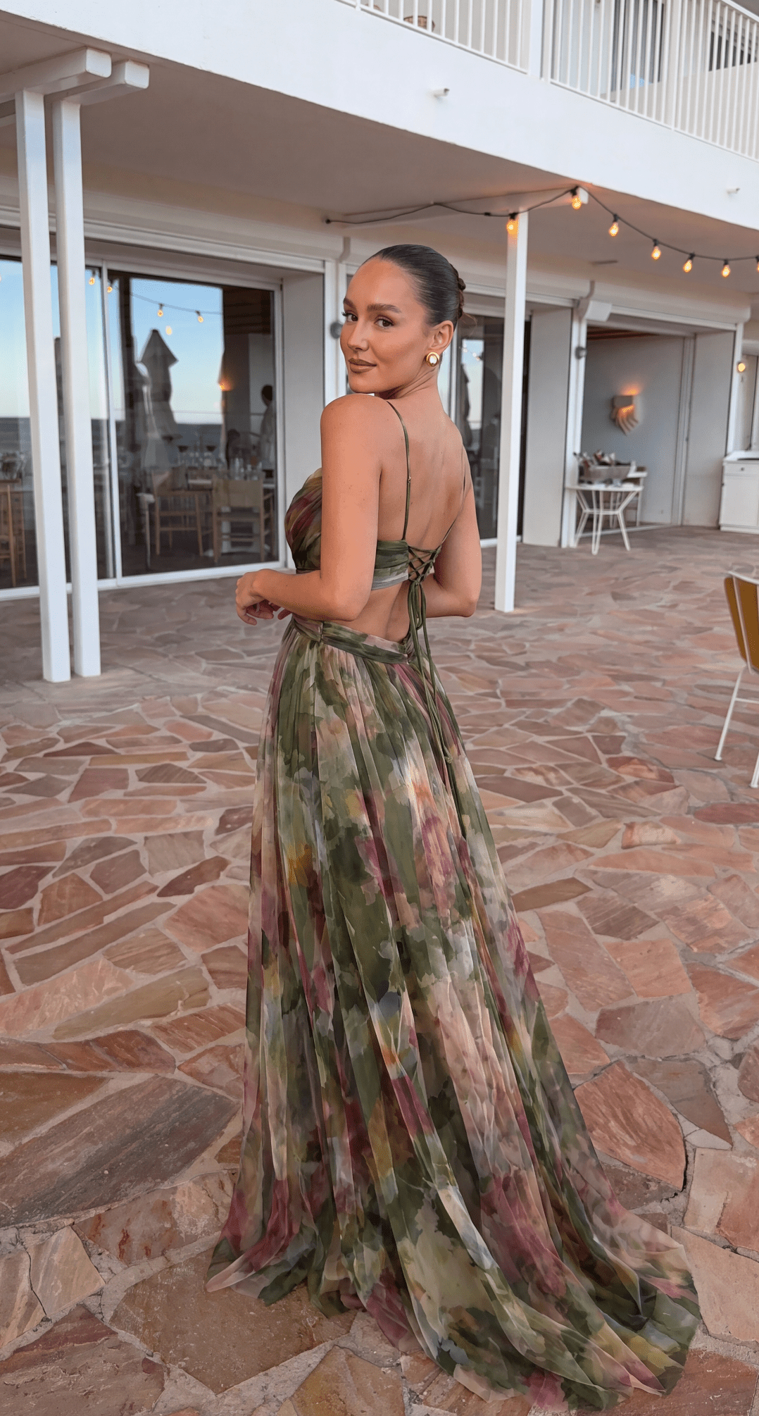 Paulina vestido maxi de mesh con flores