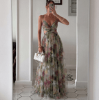 Paulina vestido maxi de mesh con flores