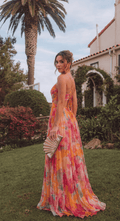 Paulina vestido maxi de mesh con flores