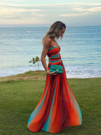Vestido Nuria multicolor con nudo