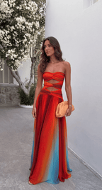 Vestido Nuria multicolor con nudo