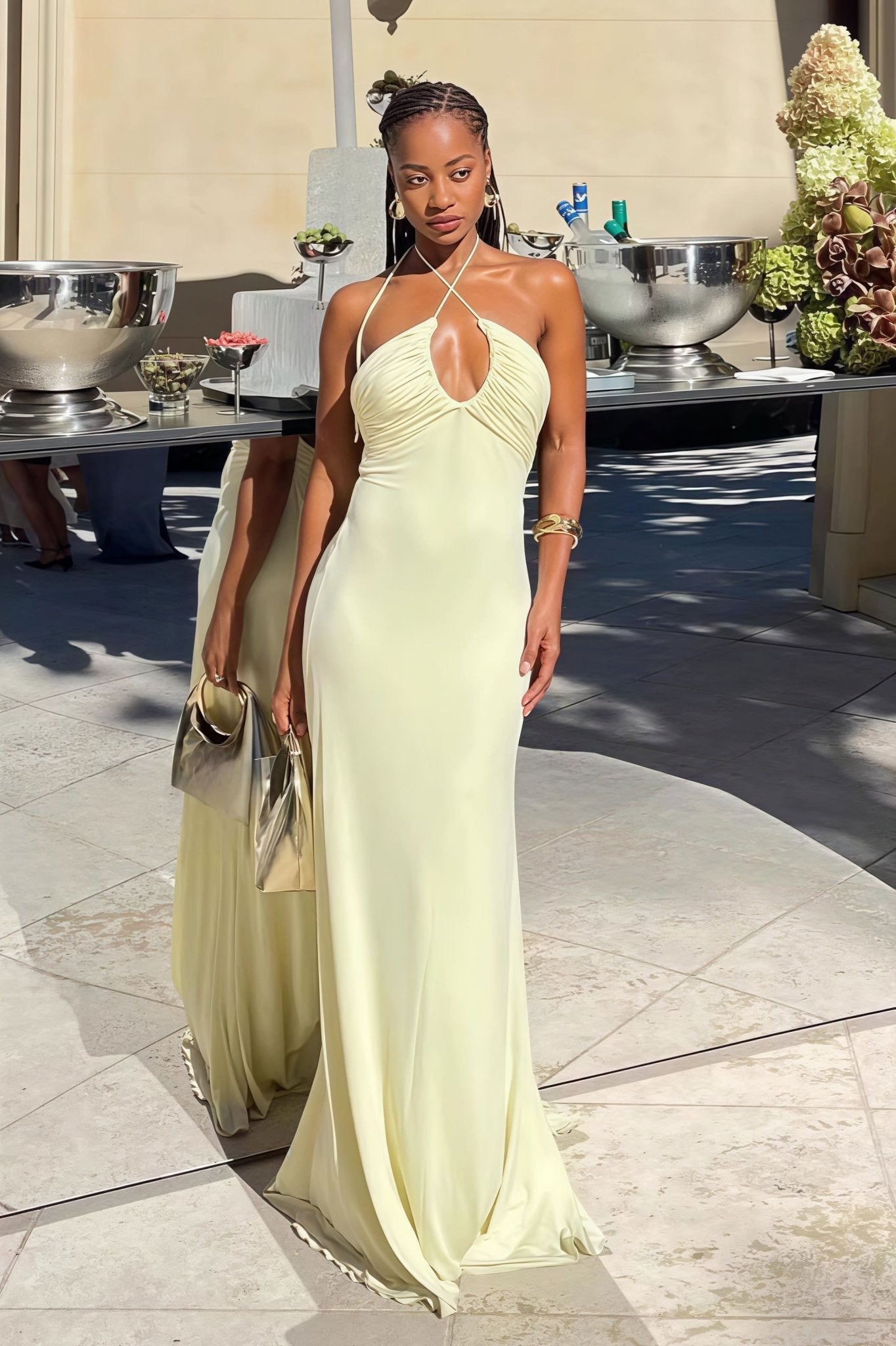 Georgina vestido maxi sirena halter