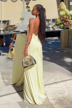 Georgina vestido maxi sirena halter