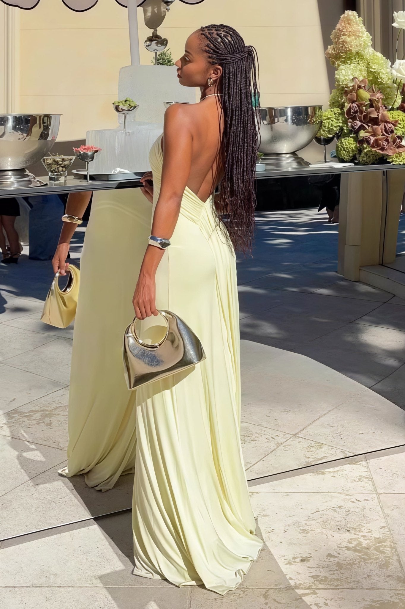 Georgina vestido maxi sirena halter