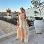 Vestido Soler Maxi Halter cordones