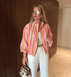 Ela chaqueta bomber a rayas