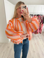 Ela chaqueta bomber a rayas