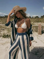 Conjunto Caren de crochet a rayas