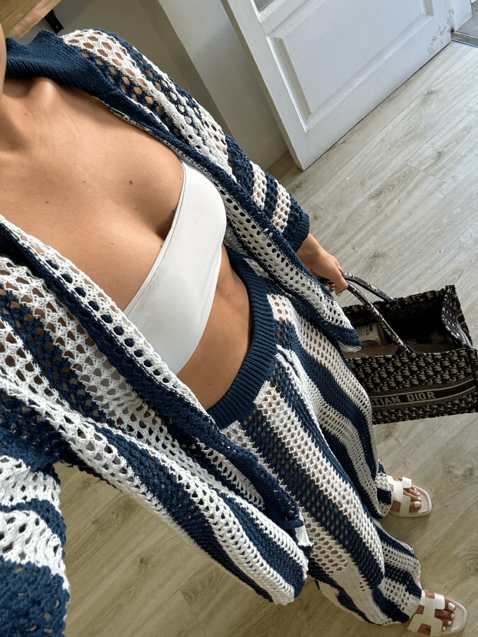Conjunto Caren de crochet a rayas