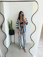 Conjunto Caren de crochet a rayas