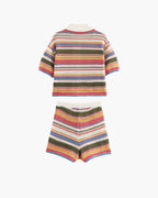 Conjunto Andrea suéter corto crochet y shorts