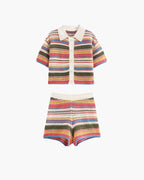 Conjunto Andrea suéter corto crochet y shorts